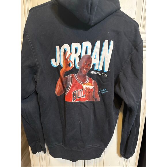 Nike Air Jordan Men's MJ Flight MVP OK Graphic Fleece Hoodie Black XS - Picture 3 of 9